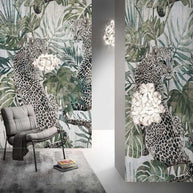 MinimalisticDecor.com-Green Plant Tiger Wallpaper for Home Wall Decor