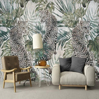 MinimalisticDecor.com-Green Plant Tiger Wallpaper for Home Wall Decor