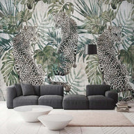 MinimalisticDecor.com-Green Plant Tiger Wallpaper for Home Wall Decor