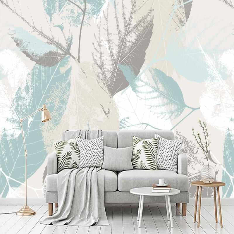 MinimalisticDecor.com-Green Shade Leaves Wallpaper for Home Wall Decor