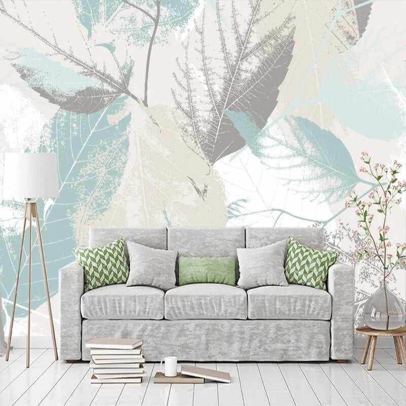 MinimalisticDecor.com-Green Shade Leaves Wallpaper for Home Wall Decor