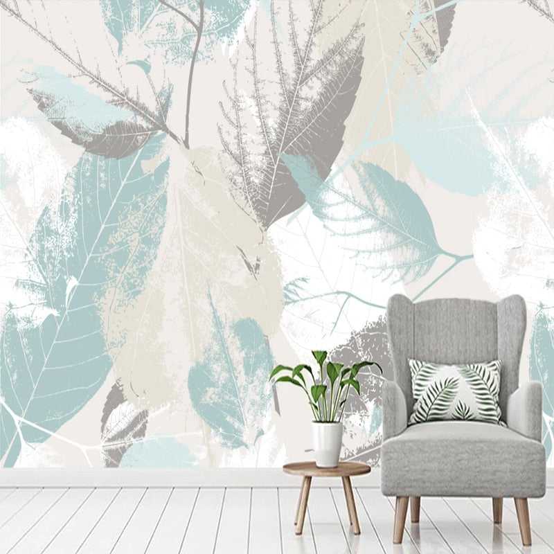 MinimalisticDecor.com-Green Shade Leaves Wallpaper for Home Wall Decor