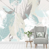 MinimalisticDecor.com-Green Shade Leaves Wallpaper for Home Wall Decor
