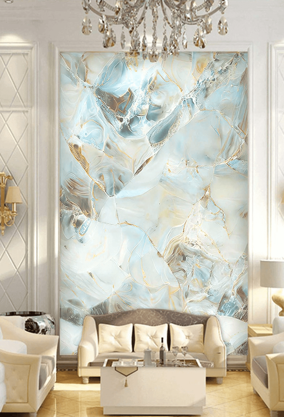 MinimalisticDecor.com-Green Stone Design - Marble Wallpaper Murals