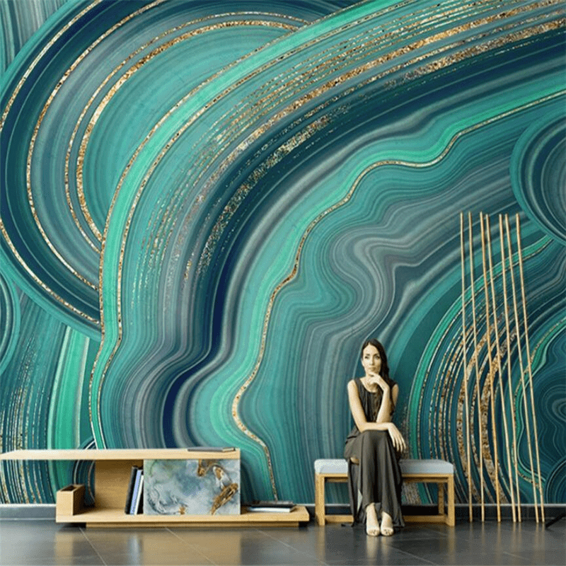 MinimalisticDecor.com-Green Stone Design Theme: Marble Wallpaper Mural