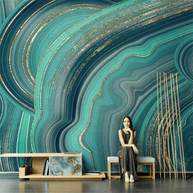 MinimalisticDecor.com-Green Stone Design Theme: Marble Wallpaper Mural