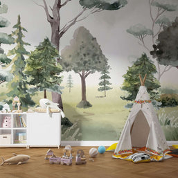 MinimalisticDecor.com-Green Trees Wallpaper Mural: Beautify Your Space