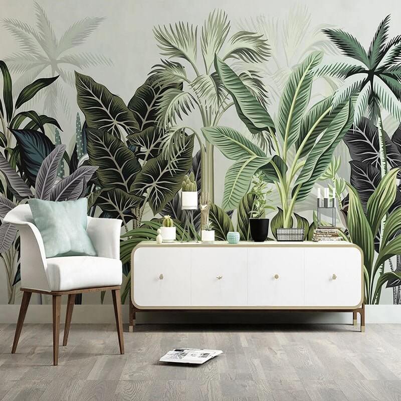MinimalisticDecor.com-Green Trees Wallpaper: Refreshing Nature-Inspired Décor