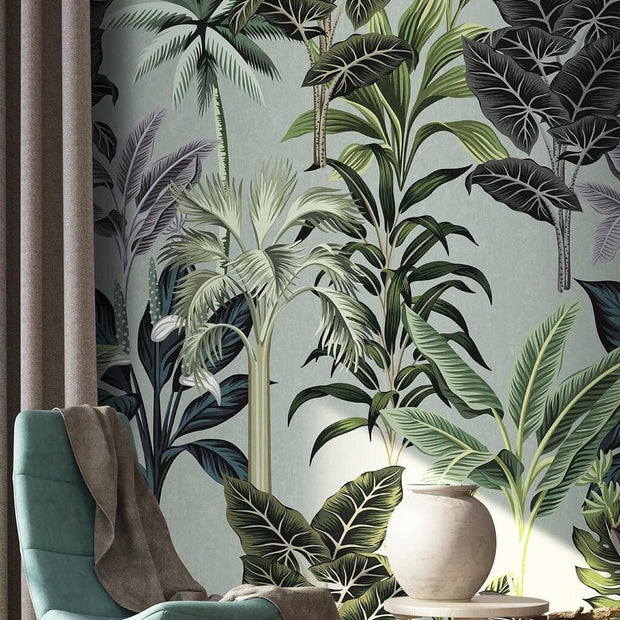 MinimalisticDecor.com-Green Tropical Haven Wallpaper Mural