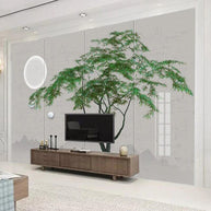 MinimalisticDecor.com-Green Willow Tree Wallpaper for Home Wall Decor