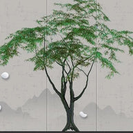 MinimalisticDecor.com-Green Willow Tree Wallpaper for Home Wall Decor
