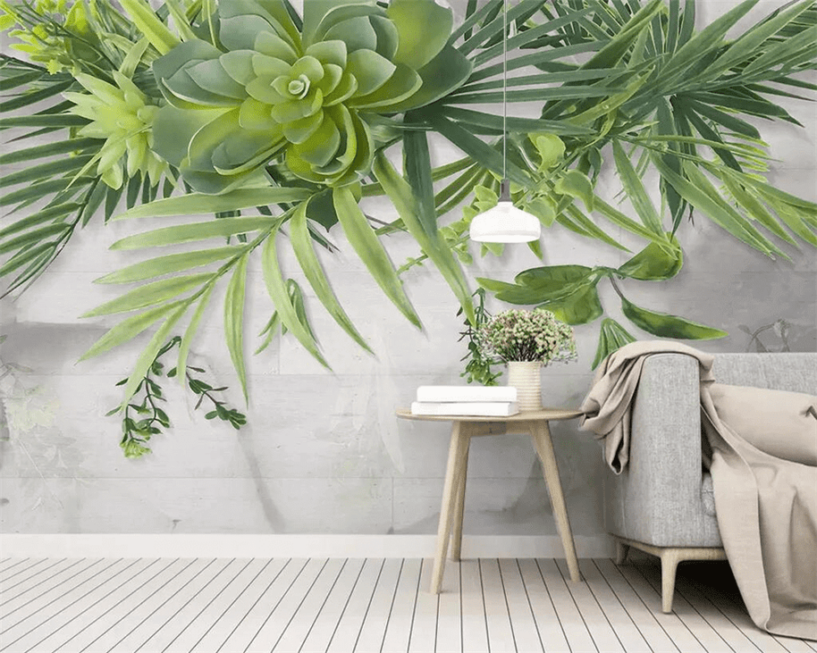 MinimalisticDecor.com-Greenery Wallpaper Mural: Effortless Nature-Inspired Beauty