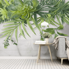 MinimalisticDecor.com-Greenery Wallpaper Mural: Effortless Nature-Inspired Beauty
