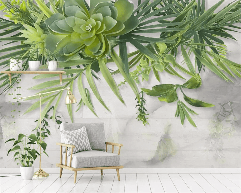 MinimalisticDecor.com-Greenery Wallpaper Mural: Effortless Nature-Inspired Beauty