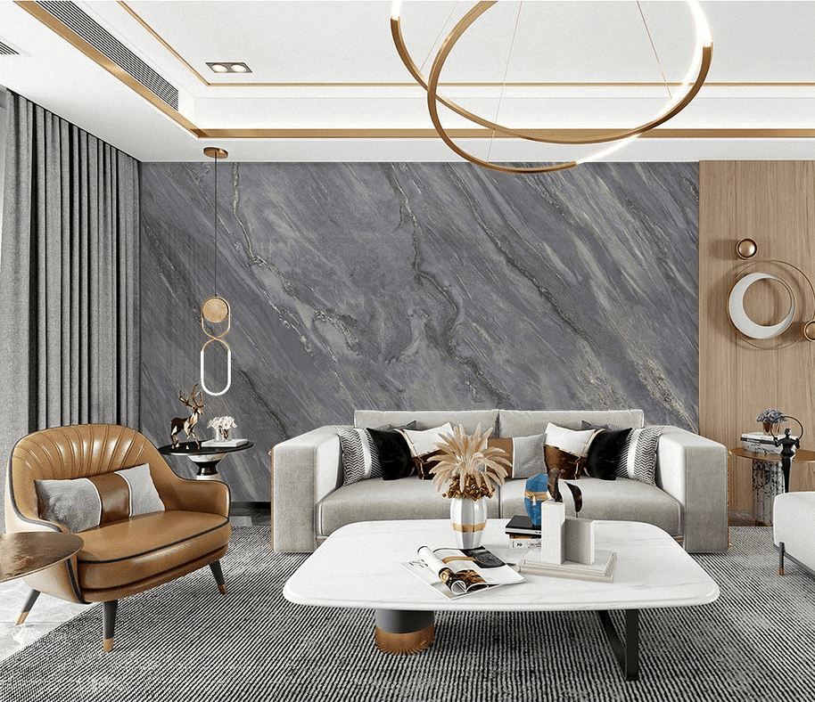 MinimalisticDecor.com-Grey Fog Stone Design - Marble Wallpaper Murals