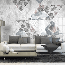MinimalisticDecor.com-Grey Geometric Pattern Wallpaper Murals