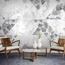MinimalisticDecor.com-Grey Geometric Pattern Wallpaper Murals