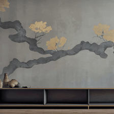 MinimalisticDecor.com-Grey Gold Tree Trunk Wallpaper Murals - Stunning Design