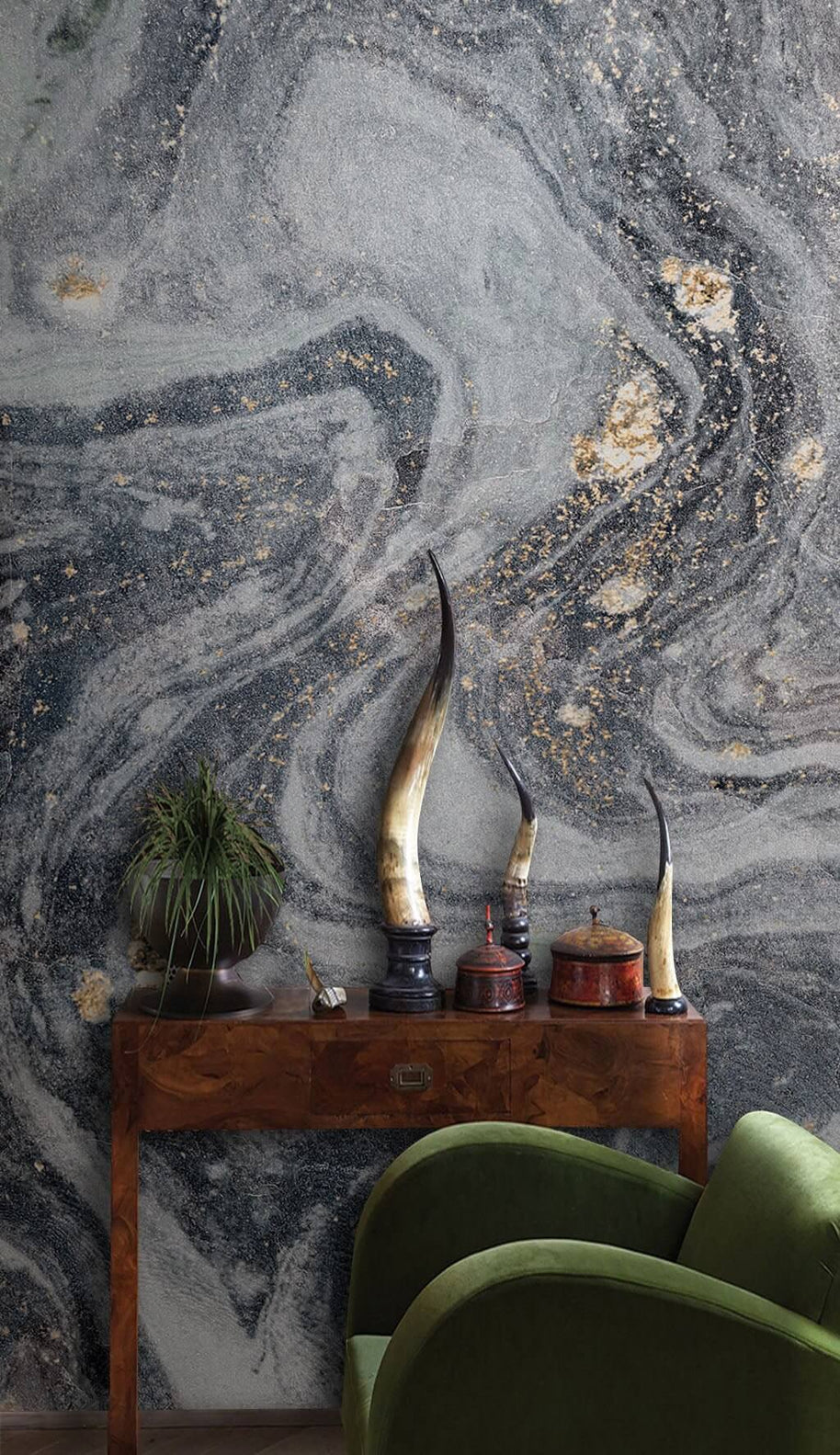 MinimalisticDecor.com-Grey Marble Bliss Wallpaper Mural