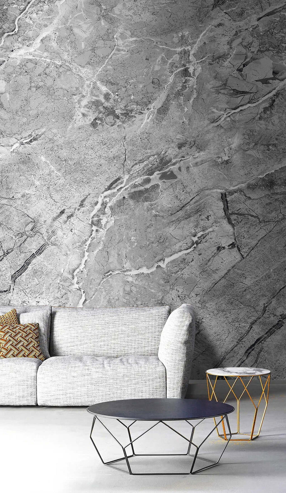 MinimalisticDecor.com-Grey Tone Natural Stone Wallpaper Mural