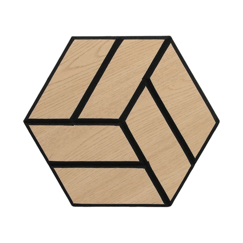 MinimalisticDecor.com-Hexagon Wood Grain Acoustic Wall Panel – Self Adhesive Soundproof Tile
