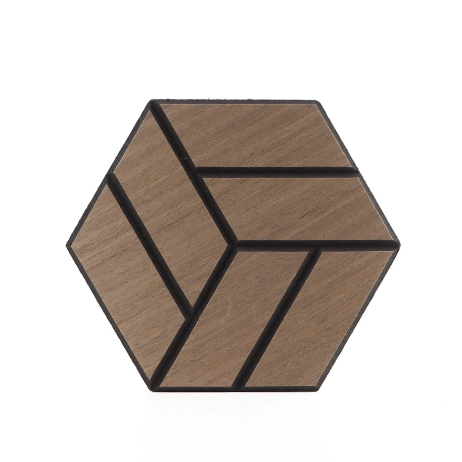 MinimalisticDecor.com-Hexagon Wood Grain Acoustic Wall Panel – Self Adhesive Soundproof Tile