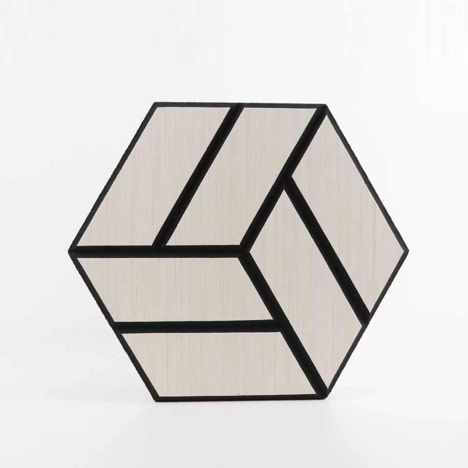 MinimalisticDecor.com-Hexagon Wood Grain Acoustic Wall Panel – Self Adhesive Soundproof Tile