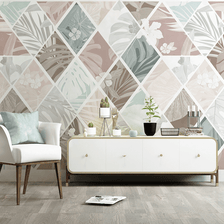 MinimalisticDecor.com-Hexagonal Geometric Pattern Wallpaper Murals