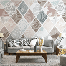MinimalisticDecor.com-Hexagonal Geometric Pattern Wallpaper Murals
