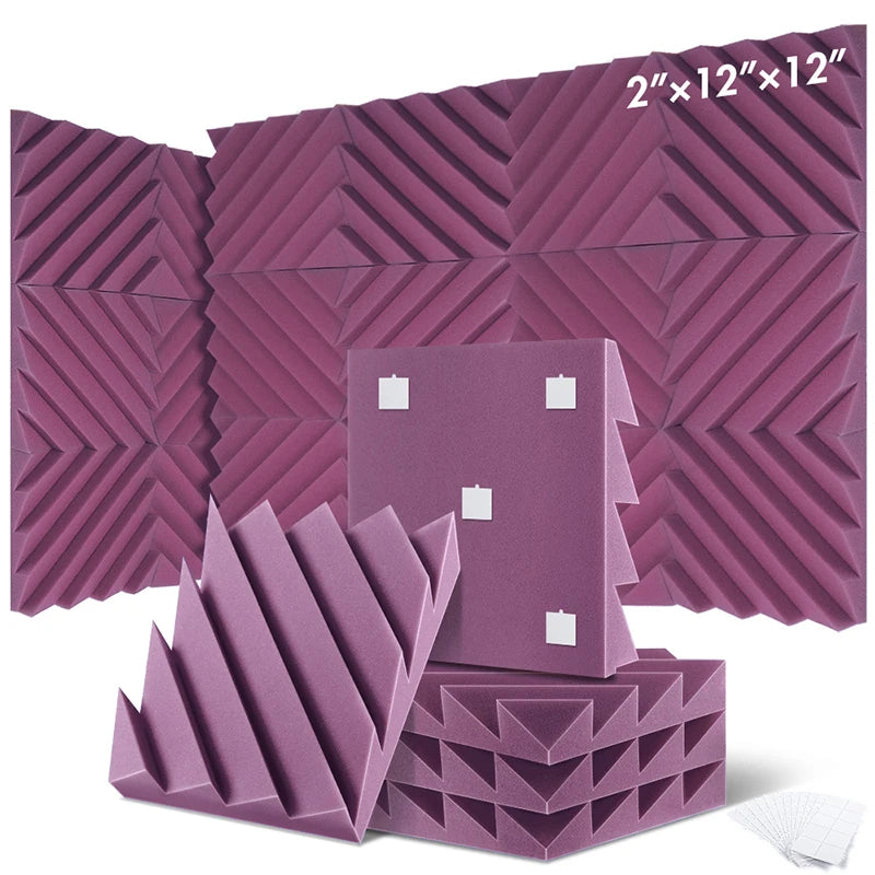 MinimalisticDecor.com-Home Studio Diamond Acoustic Panels – Soundproof Foam Wall Tiles