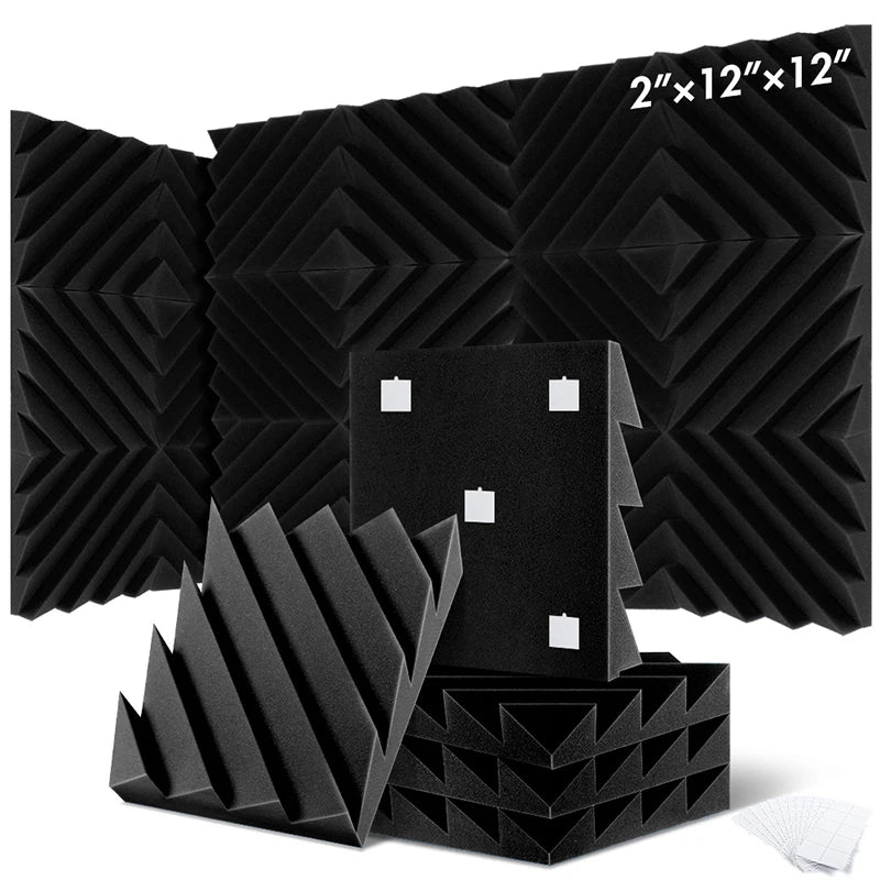 MinimalisticDecor.com-Home Studio Diamond Acoustic Panels – Soundproof Foam Wall Tiles