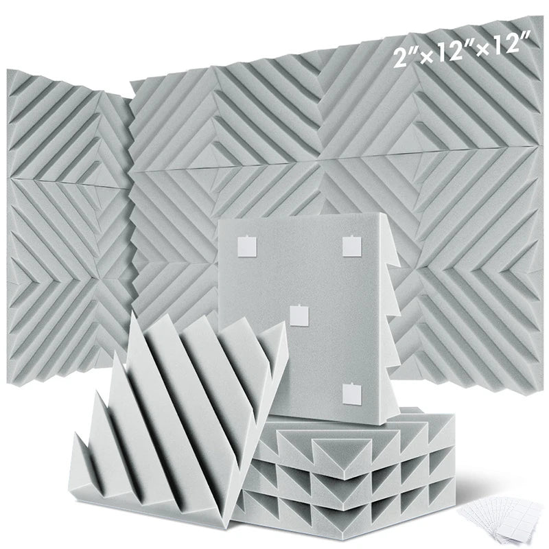 MinimalisticDecor.com-Home Studio Diamond Acoustic Panels – Soundproof Foam Wall Tiles