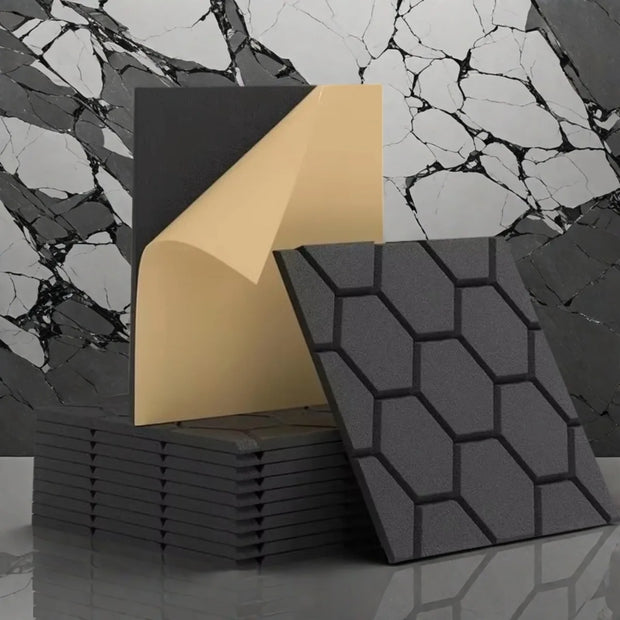 MinimalisticDecor.com-Honeycomb Acoustic Wall Tiles – Felt Soundproof Panels 30x30cm (Set of 4)