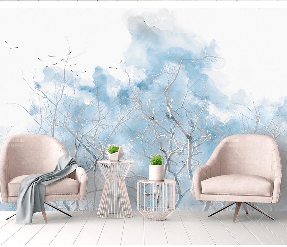 MinimalisticDecor.com-In the blue Tree Wallpaper Murals