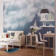 MinimalisticDecor.com-In the Clouds Wallpaper - Dreamy & Tranquil Wall Decoration