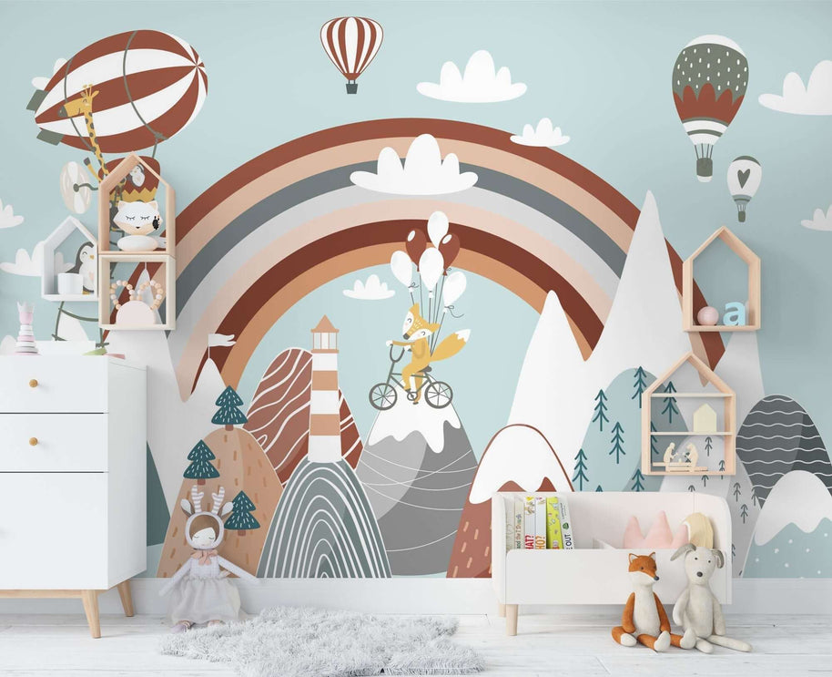 MinimalisticDecor.com-Its Rainbow Day: Kids Nursery Wallpaper Mural