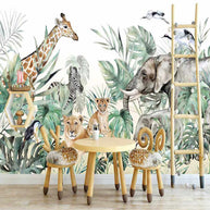 MinimalisticDecor.com-Jungle Friends Gathering Wallpaper Mural