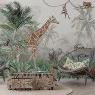 MinimalisticDecor.com-Jungle Safari Animals Wallpaper for Kids Room