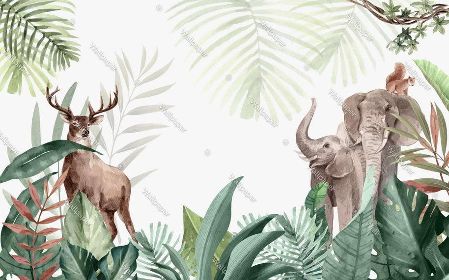 MinimalisticDecor.com-Jungle Safari Theme Kids Room Wallpaper Mural