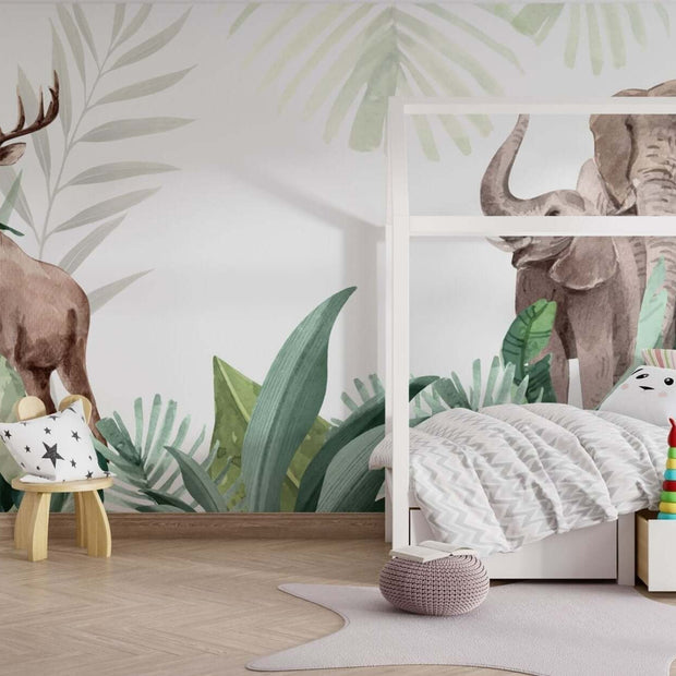 MinimalisticDecor.com-Jungle Safari Theme Kids Room Wallpaper Mural