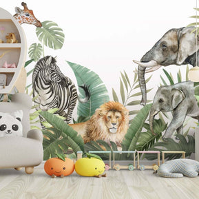 MinimalisticDecor.com-Jungle Safari Wallpaper Mural - Vibrant Wildlife Wall Decor