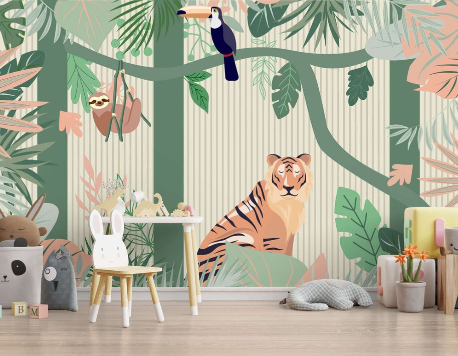 MinimalisticDecor.com-Jungle Theme Safari - Kids Room Wallpaper Mural