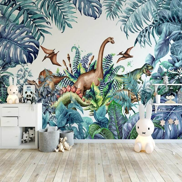 MinimalisticDecor.com-Jurassic Park Adventure Nursery Wallpaper