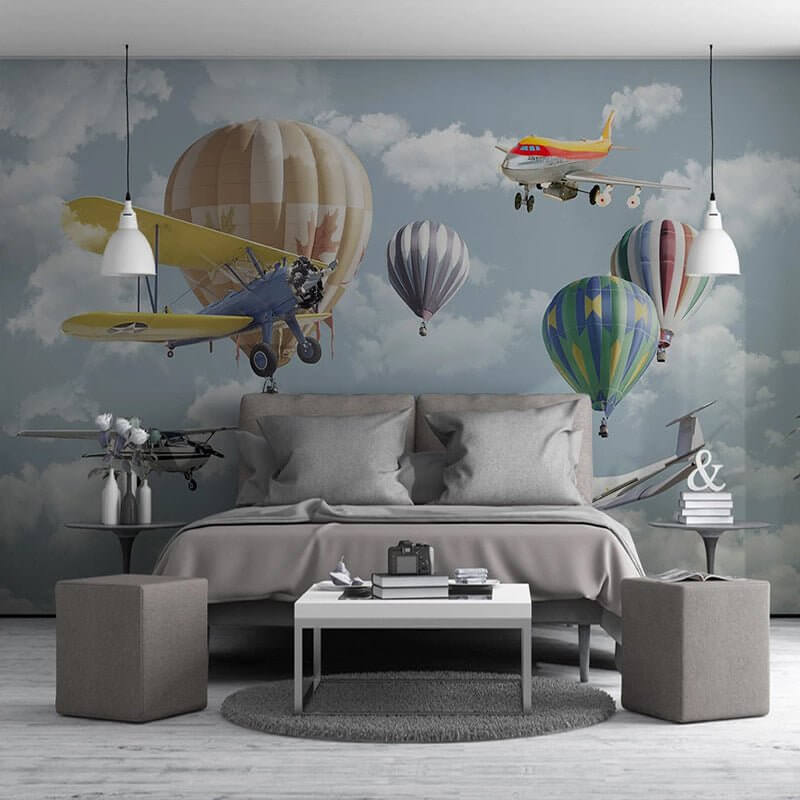 MinimalisticDecor.com-Kids Air Balloon Wallpaper - Create an Enchanting Space