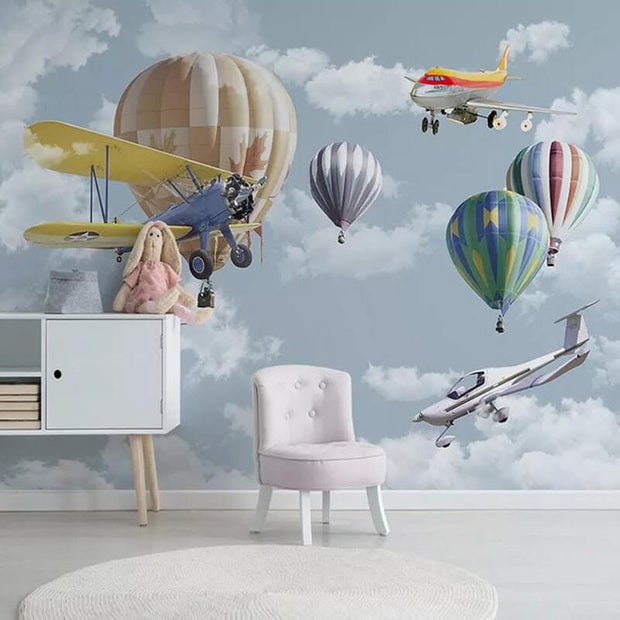 MinimalisticDecor.com-Kids Air Balloon Wallpaper - Create an Enchanting Space