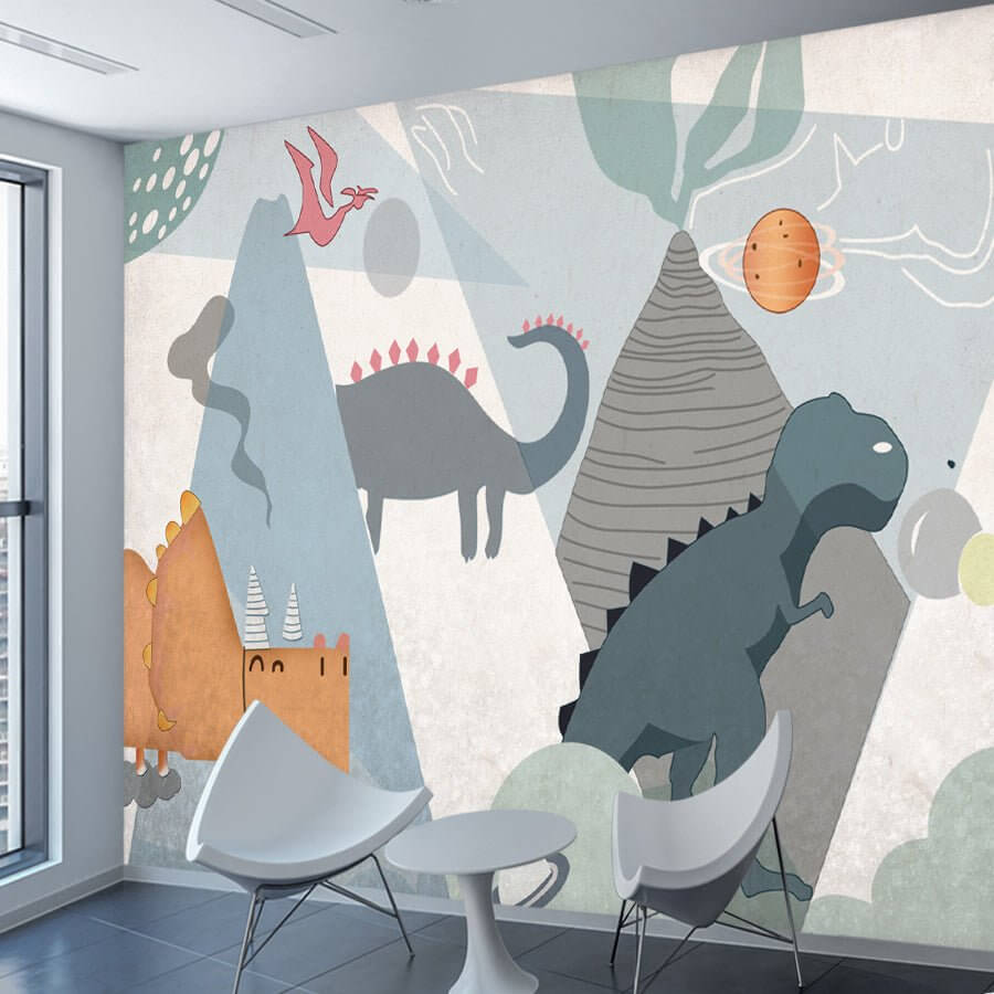 MinimalisticDecor.com-Kids Dino Wallpaper - Transform Their Room with Jurassic Fun