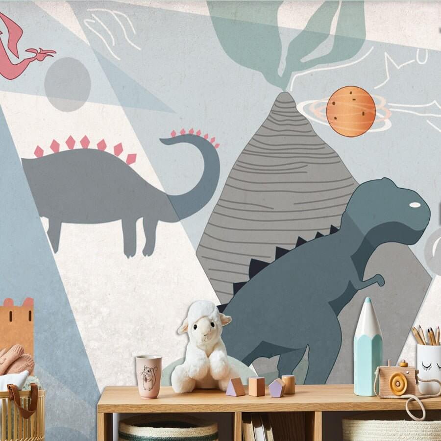 MinimalisticDecor.com-Kids Dino Wallpaper - Transform Their Room with Jurassic Fun