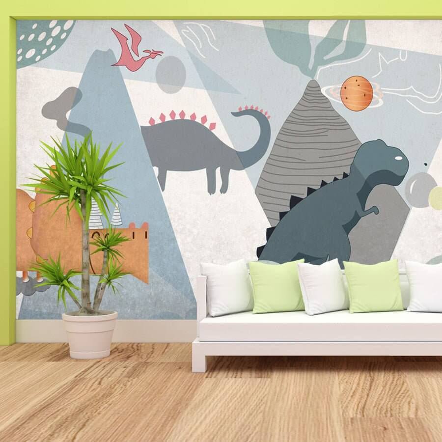MinimalisticDecor.com-Kids Dino Wallpaper - Transform Their Room with Jurassic Fun
