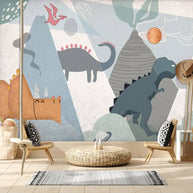 MinimalisticDecor.com-Kids Dino Wallpaper - Transform Their Room with Jurassic Fun