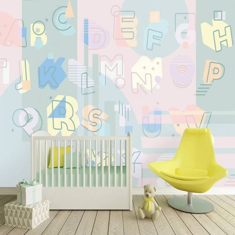 MinimalisticDecor.com-Kids Learning ABCD Nursery Wallpaper - Enhance Learning